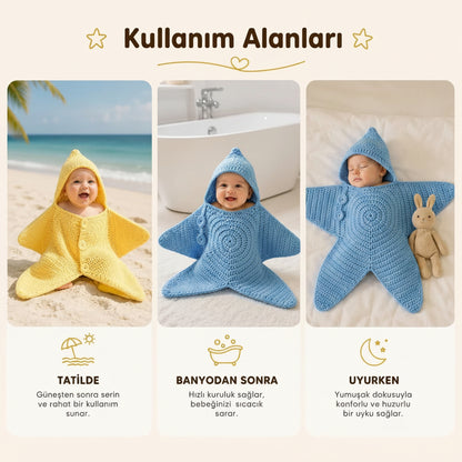 Minik Yıldız El Örgüsü Bebek Yatağı